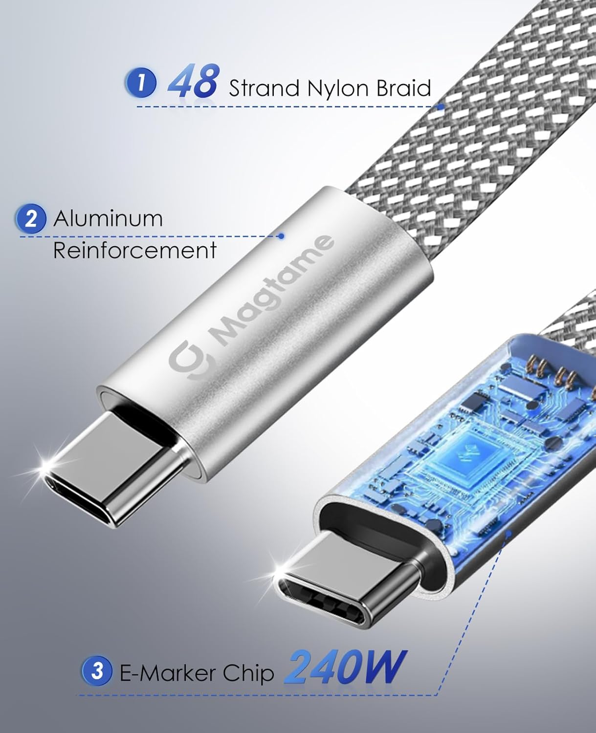 Thumbnail 4 de Magtame USB C Cable 240W Magnético 📱 - Carga Rápida 1.5m