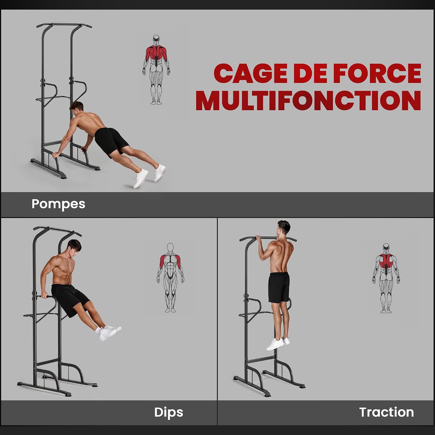 Thumbnail 2 de HOMCOM Station Musculation Multifonctions Barre de Traction