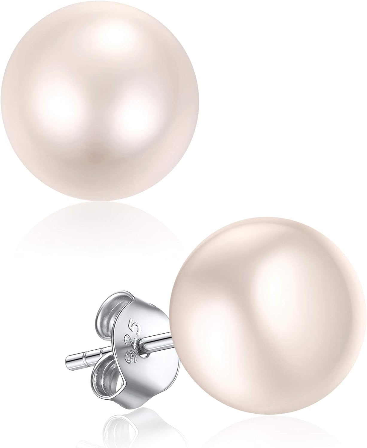 Detalle de ChicSilver Orecchini Perle Donna in Argento 925 – 4/6/8/10 mm