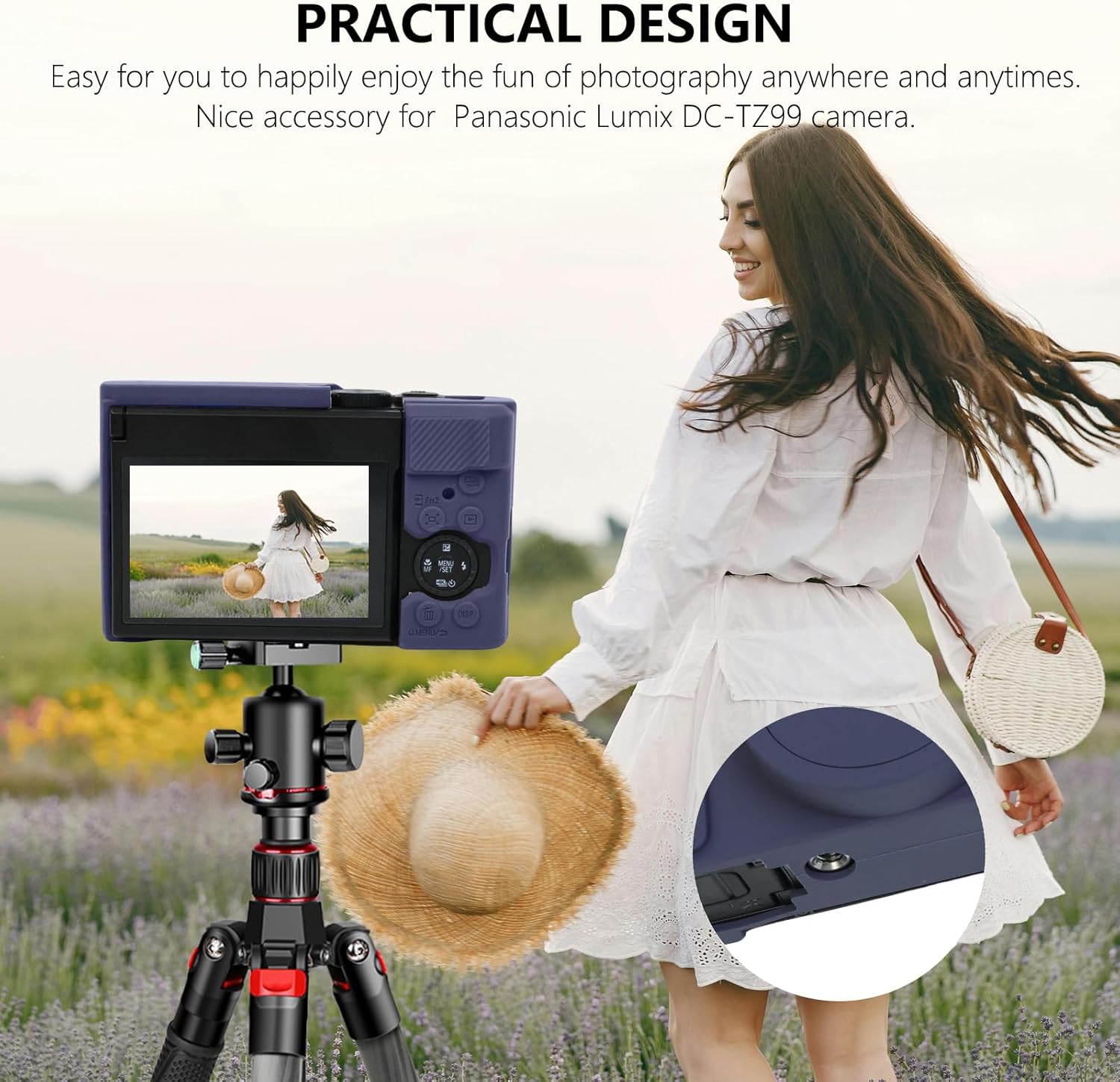 Thumbnail 6 de TZ99 Soft Silicone Protective Case Cover for Panasonic Lumix DC-TZ99 (Blue)