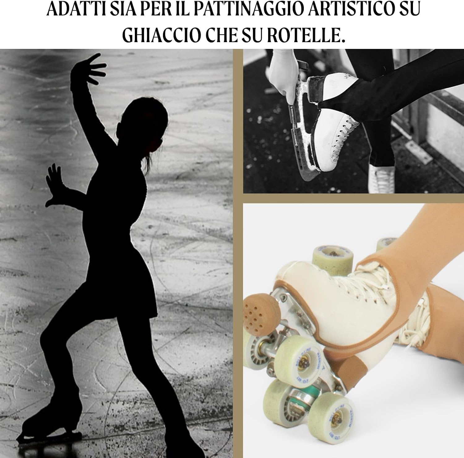 Detalle de CALZITALY Collant Skating Staffa Bambina 70 den: collant da pattinaggio con staffa e cintura invisibile