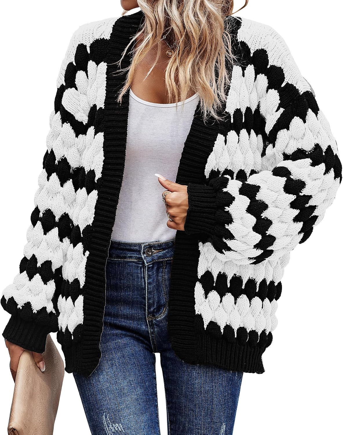 Thumbnail 4 de KIRUNDO Womens Chunky Cable Knit Cardigan sweater