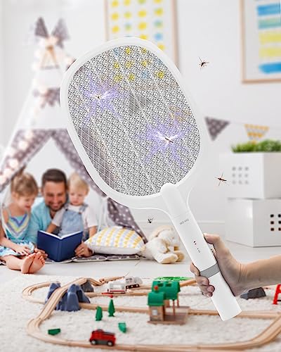 Thumbnail 7 de AOKKR Raquette Électrique Insectes 2 en 1 – UV 4000V, 1800mAh, Base de recharge