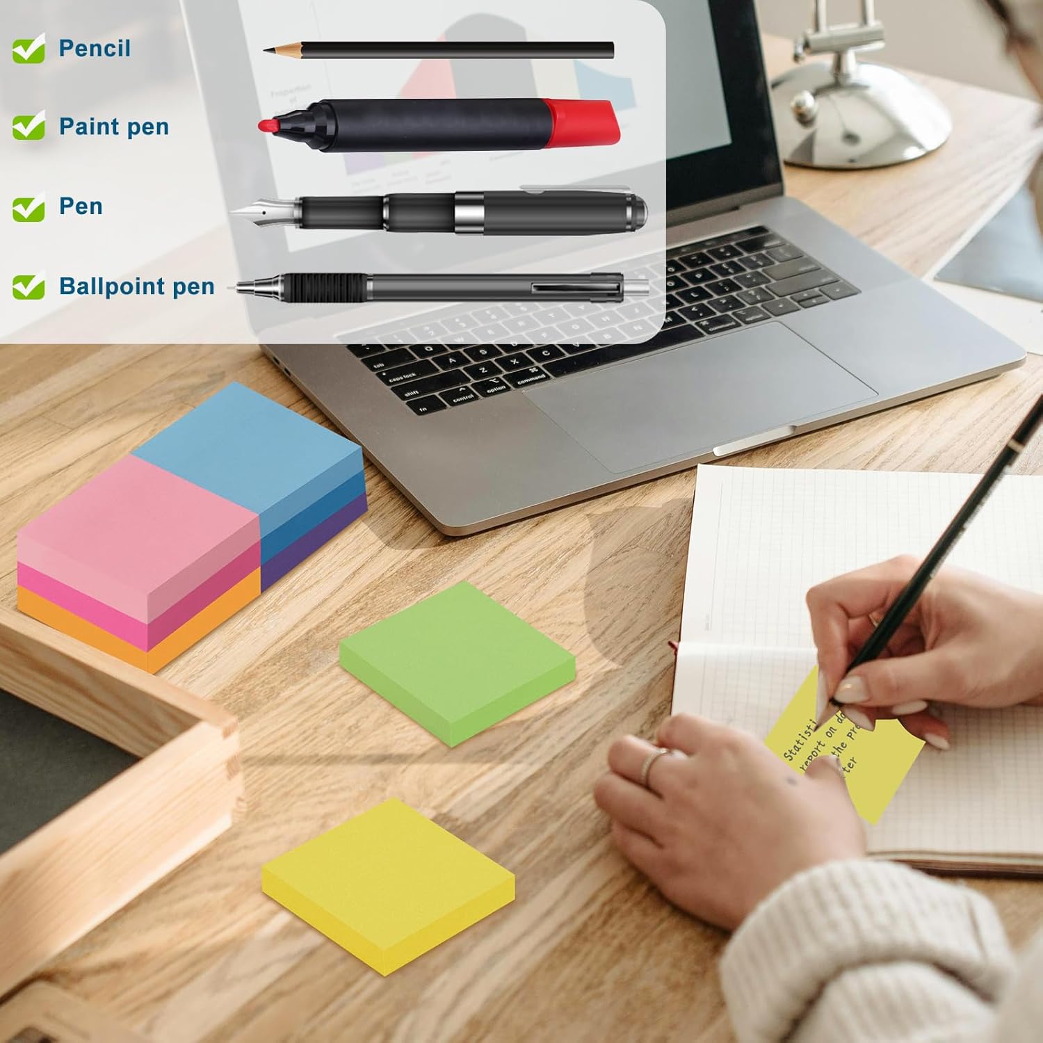 Thumbnail 4 de ZCZN 24 Pads Sticky Notes 76 x 76 mm 1920 sheets