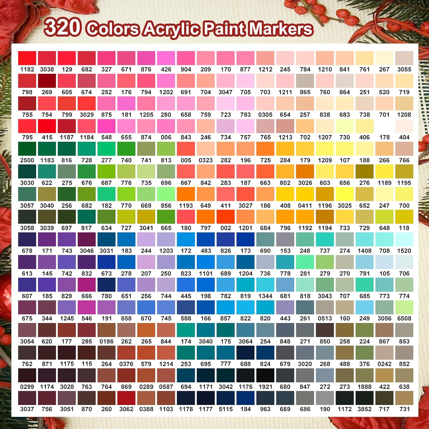 Thumbnail 3 de Efimeso 320 Farben Acrylstifte für Steine mit Pinselspitze – wasserfeste Acrylic Paint Marker für viele Untergründe