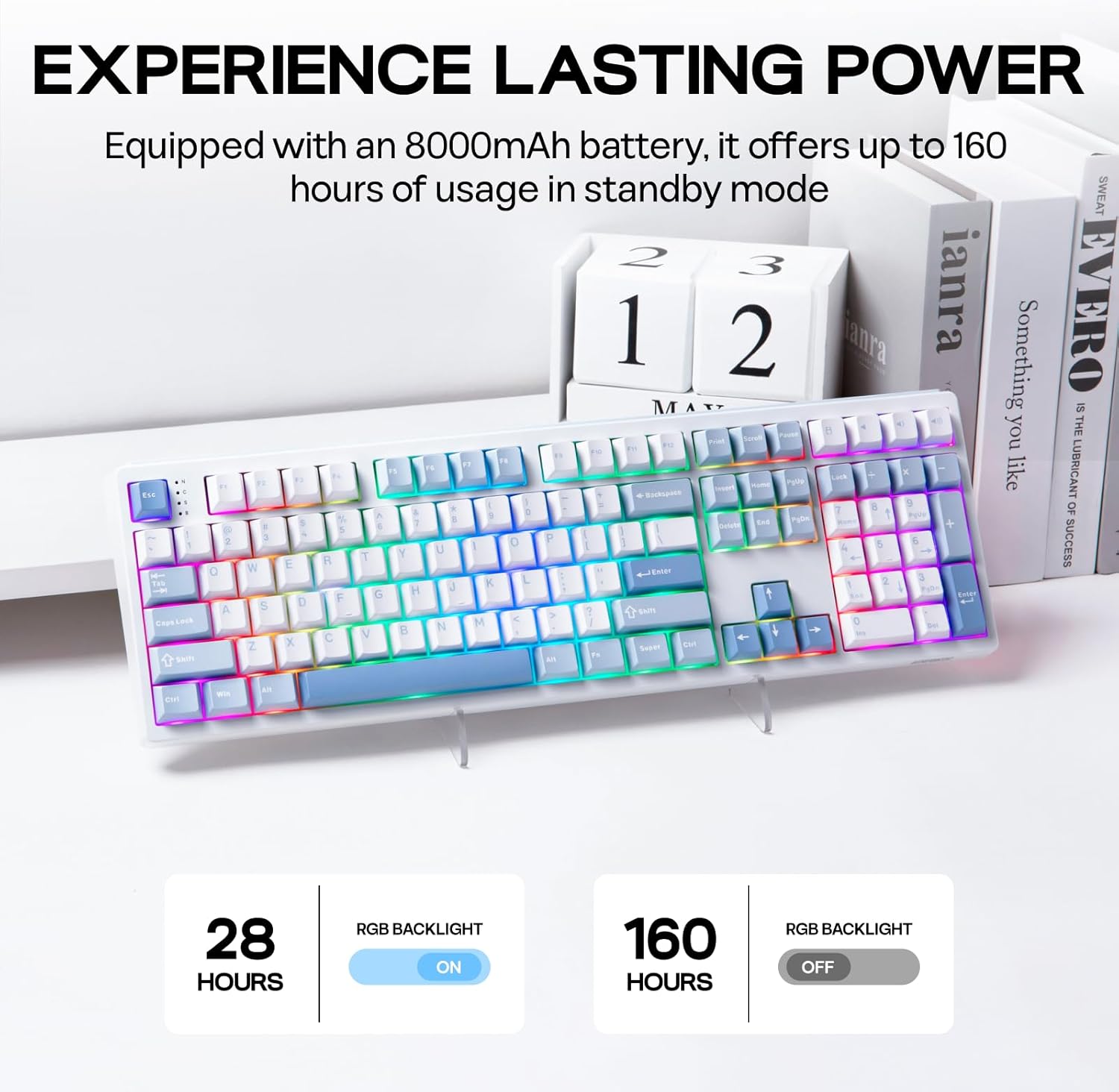 Thumbnail 3 de EPOMAKER TH108 Full-Size Mechanical Keyboard (Wireless, 108 Keys, Hot-Swap) with 8000mAh Battery