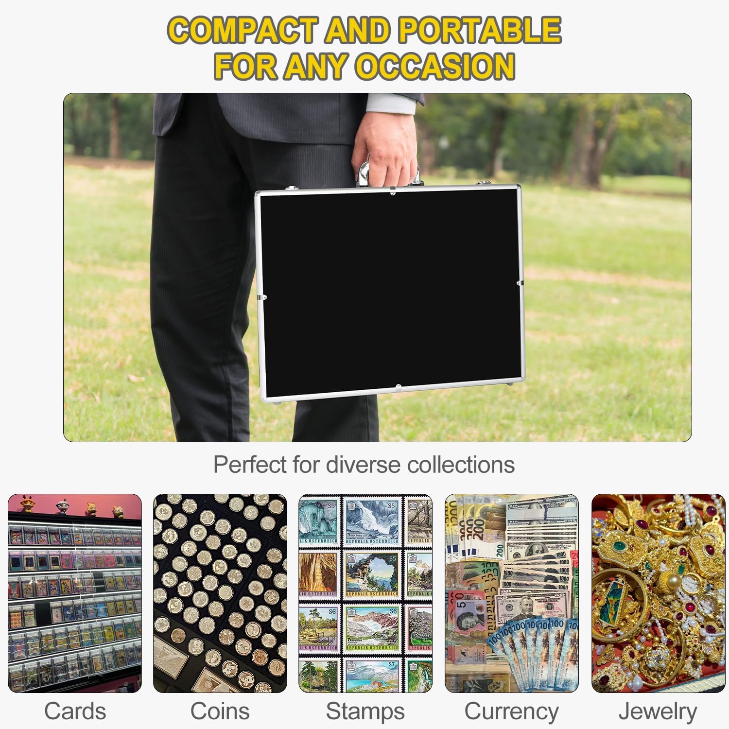 Detalle de CoJewe TSDC-0001-SL34-2P Trade Show Display Case, 34 x 22 in, Aluminum