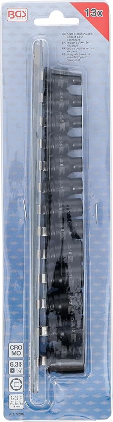 Thumbnail 3 de BGS 5296 Juego de llaves vaso impacto 13 pzas 4–14 mm 🛠️