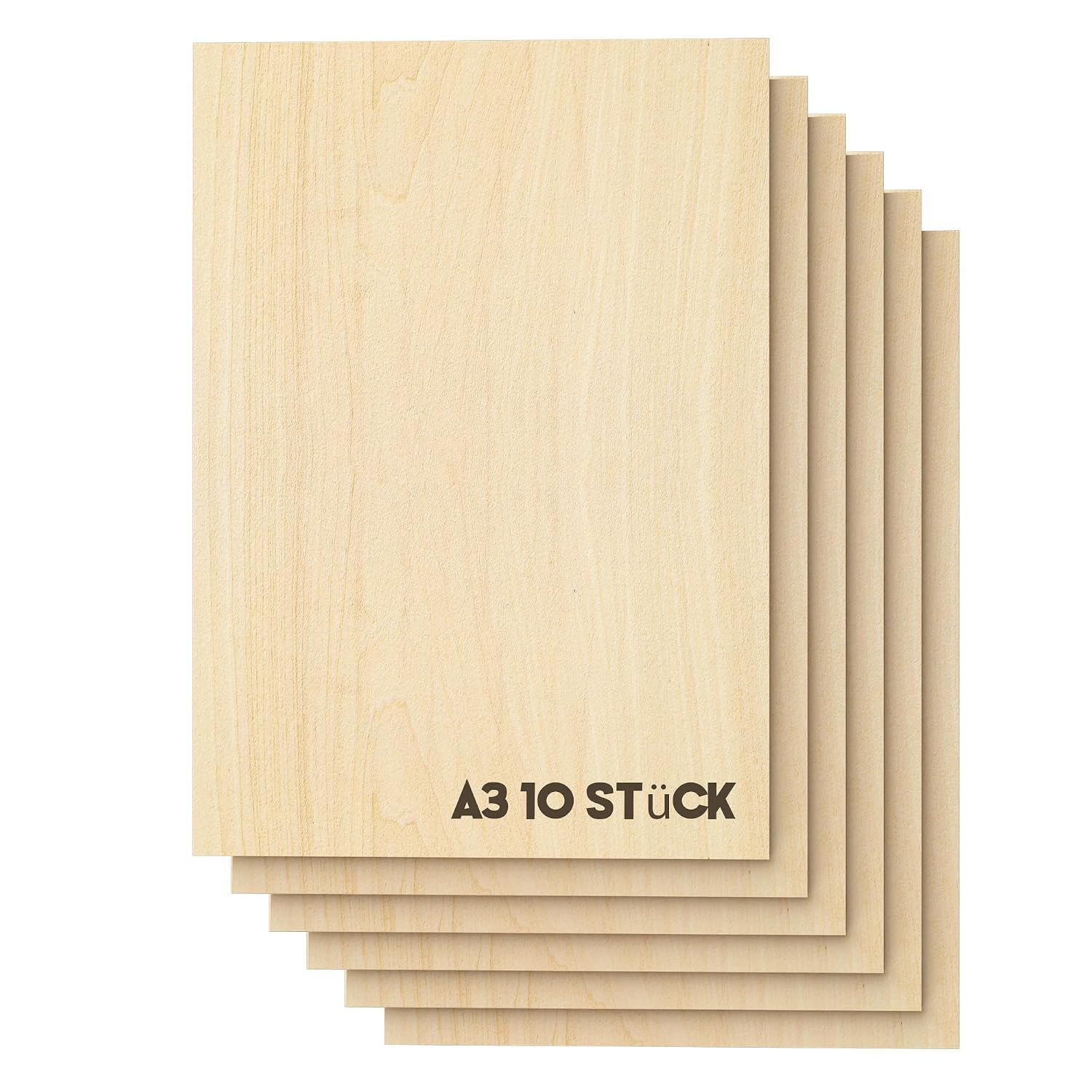 Detalle de Tocome 10 Stück A3 Linden Sperrholz 420x297x3mm – Lasergeeignet, glatt gehobelt