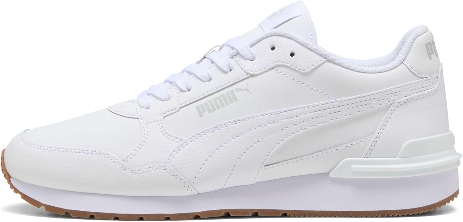 Detalle de PUMA ST Runner V4 L Unisex-Sneaker – White/Glacial Grey/Gum, 9.5 UK