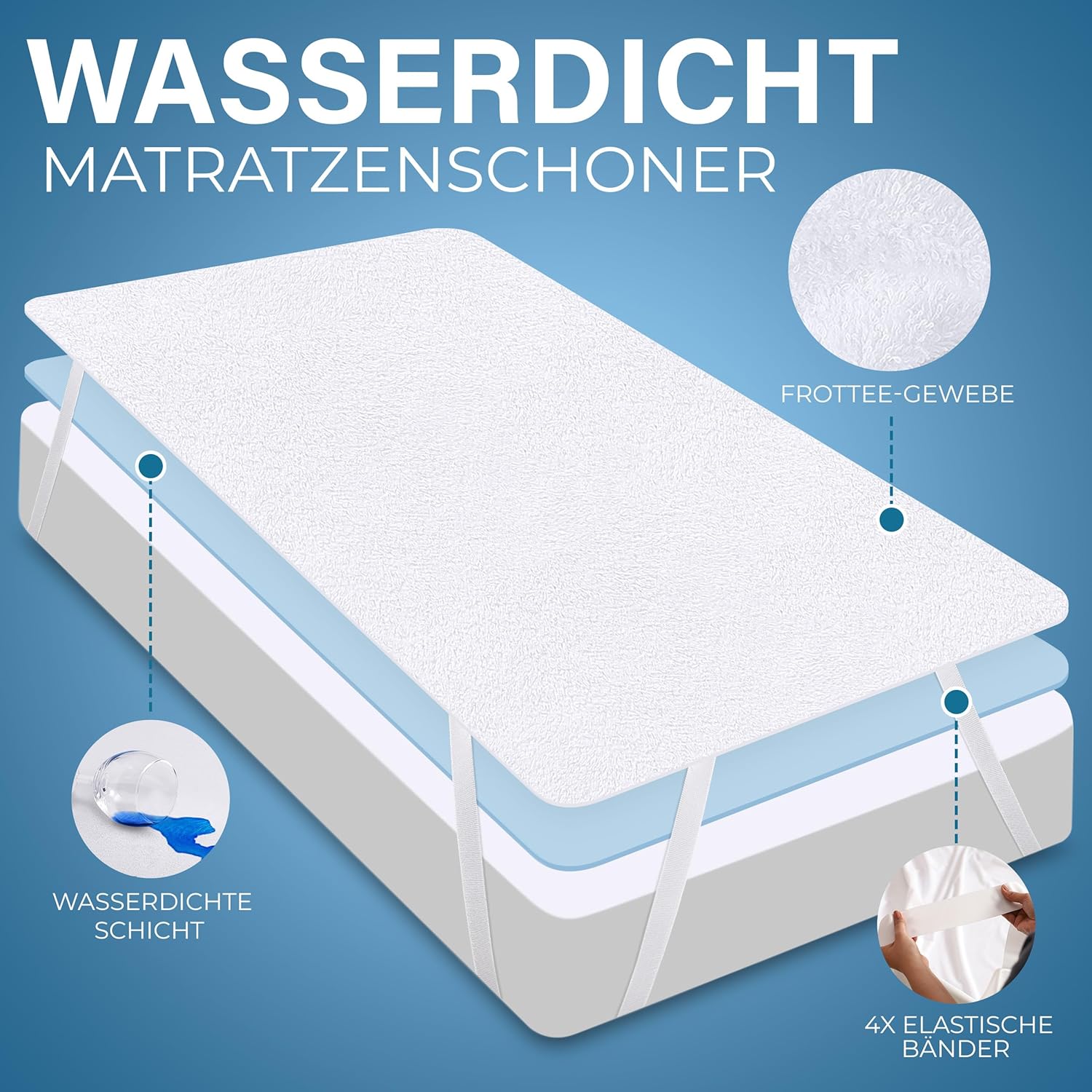 Thumbnail 1 de Utopia Bedding Matratzenschoner 90 x 200 cm (2er Pack) – wasserdicht, atmungsaktiv, mit elastischen Eckbändern