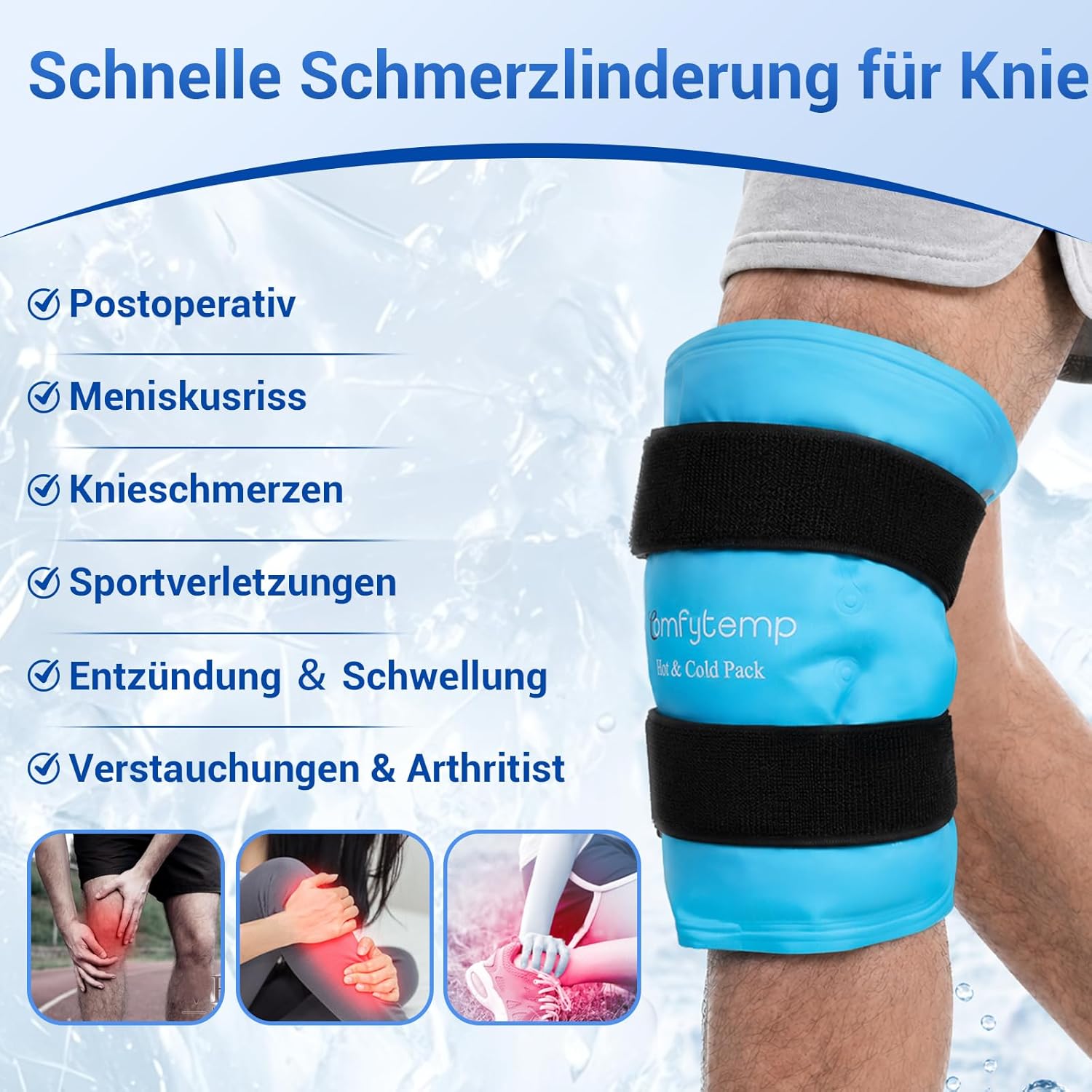 Detalle 2 de Comfytemp Kühlmanschette Knie 35x27 cm