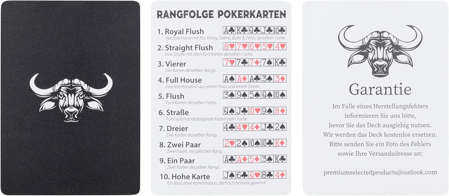 Thumbnail 6 de Black Buffalo Playing Cards – Wasserfeste Pokerkarten aus Kunststoff, Jumbo Index, Doppelpack