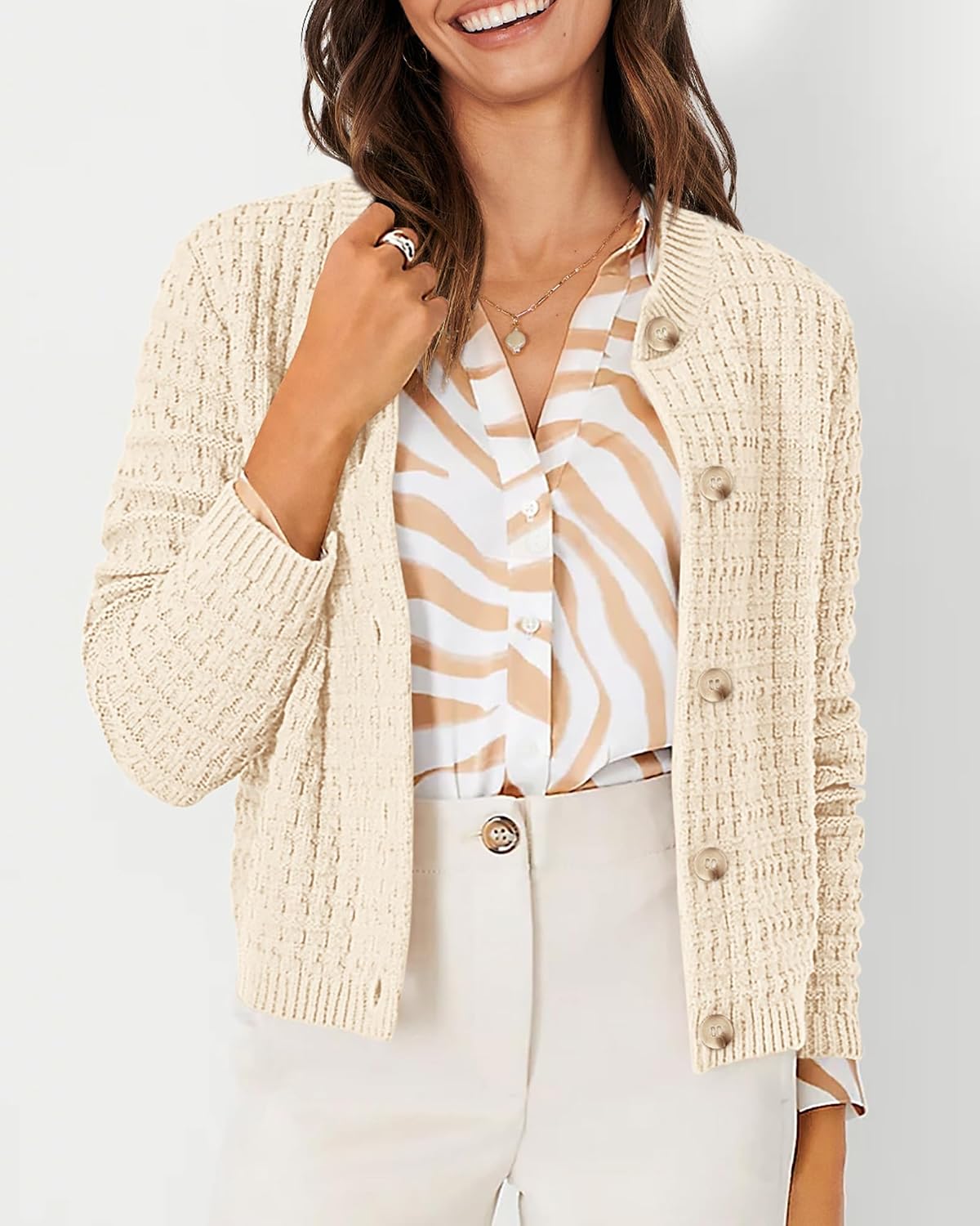 Thumbnail 3 de PRETTYGARDEN Women's Knit Cardigan US 4-6