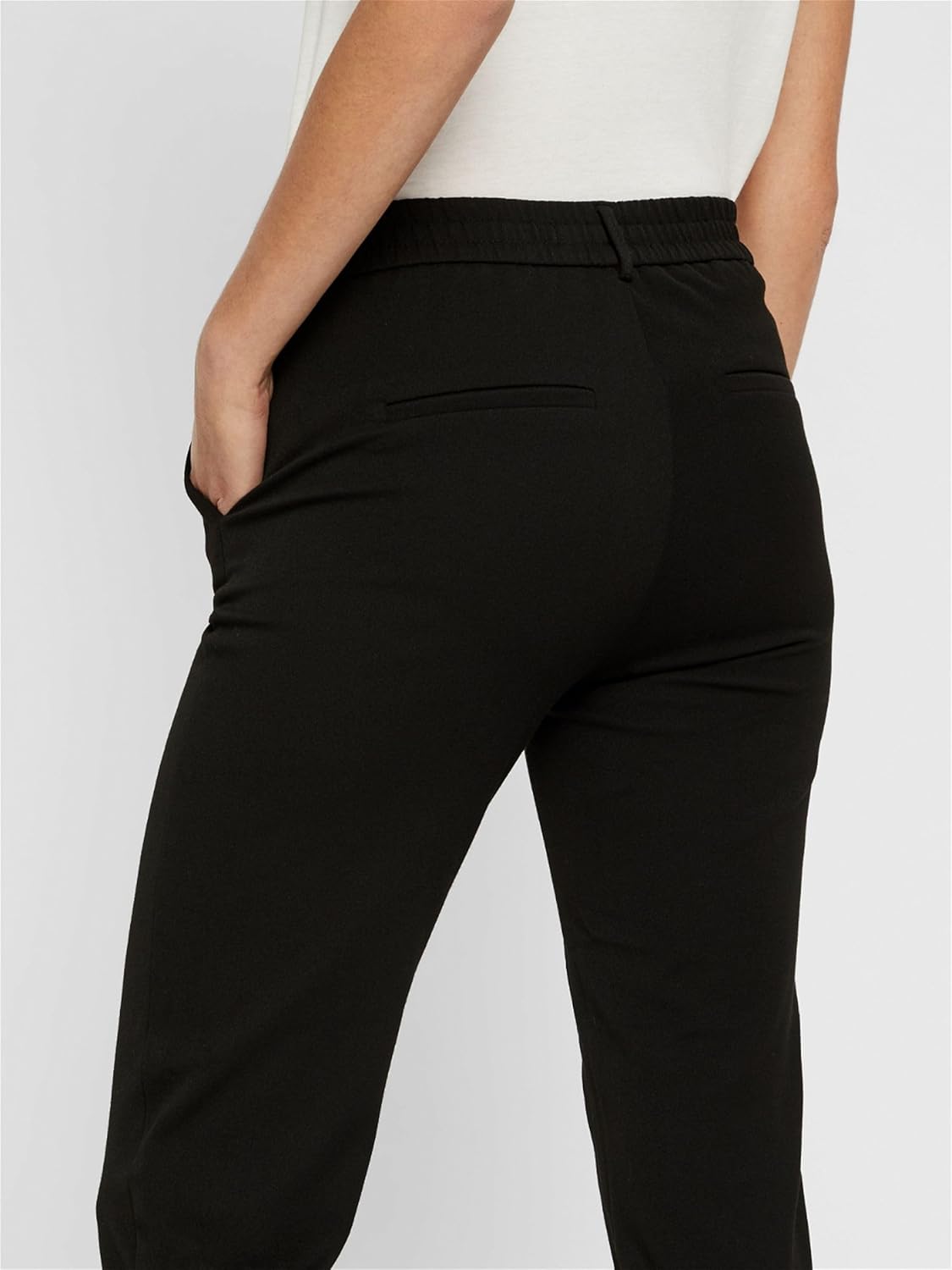 Detalle de VERO MODA VMMaya Mr Loose Solid Pant Tall NOOS: pantaloni da donna comodi e leggeri