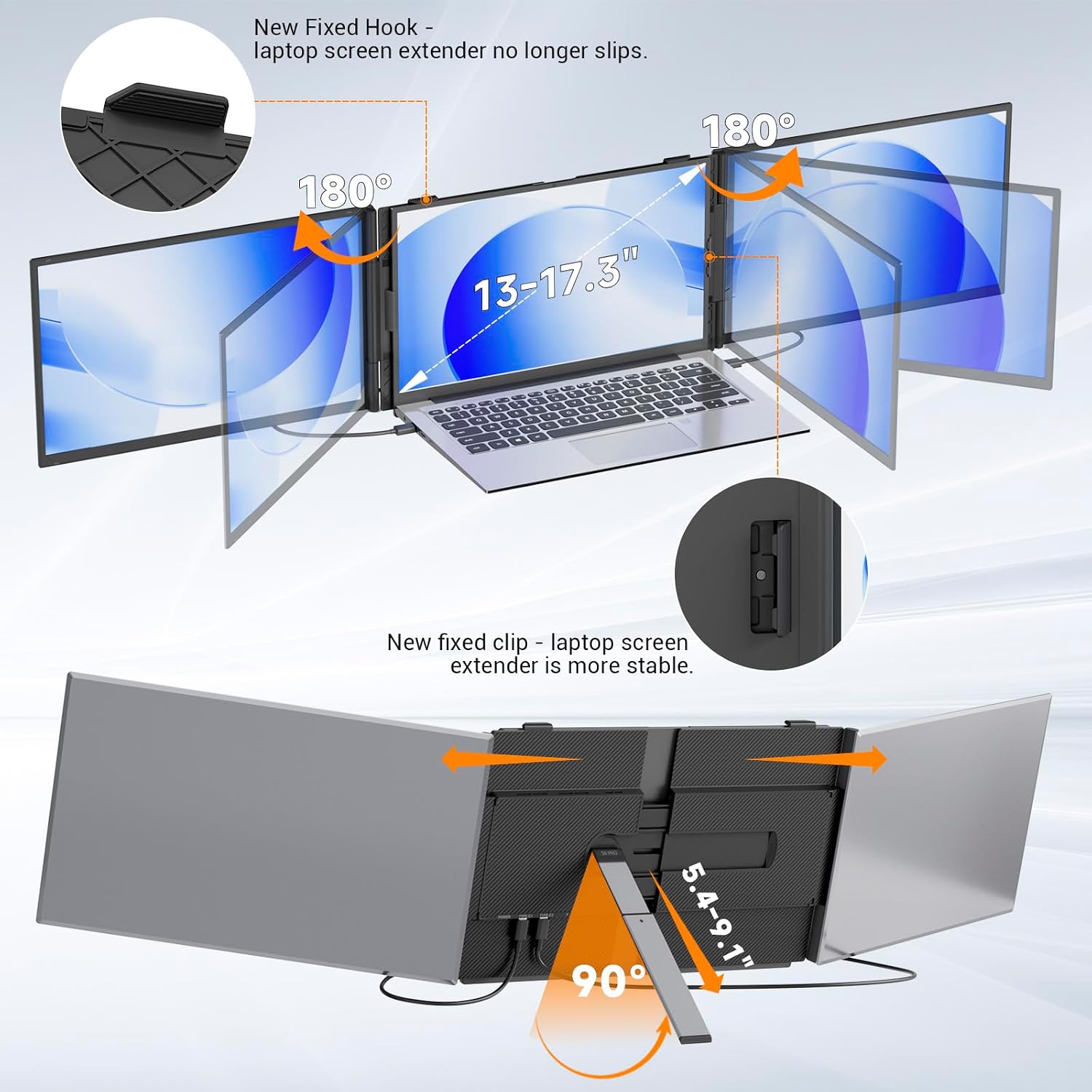 Detalle de Ultra-dünner Portable Monitor 14” – Triple Laptop Bildschirm Extender, 1080p IPS