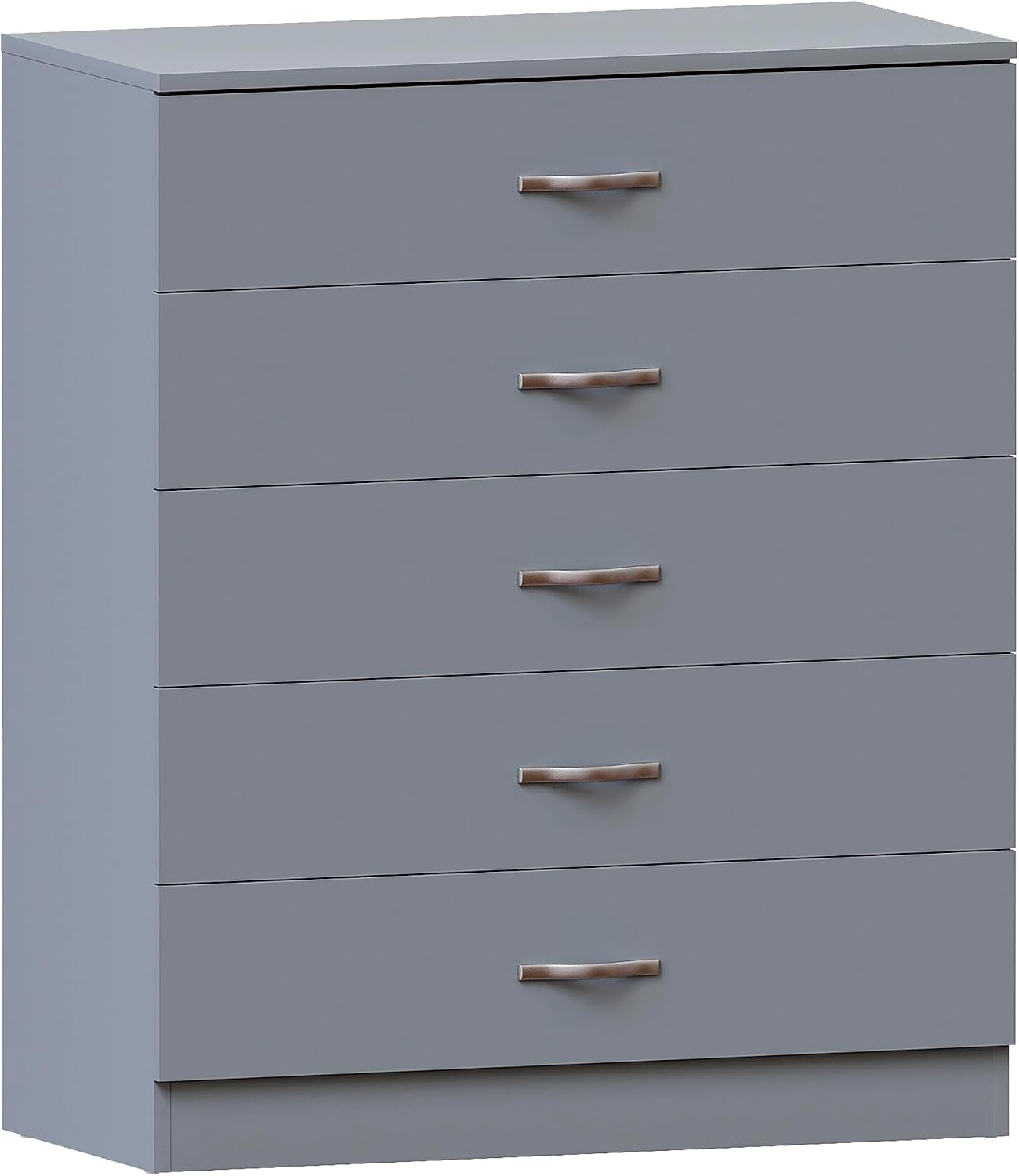Vida Designs Riano 5 Drawer Chest of Drawers in Grey with Metal Handles and Anti-Bowing Support