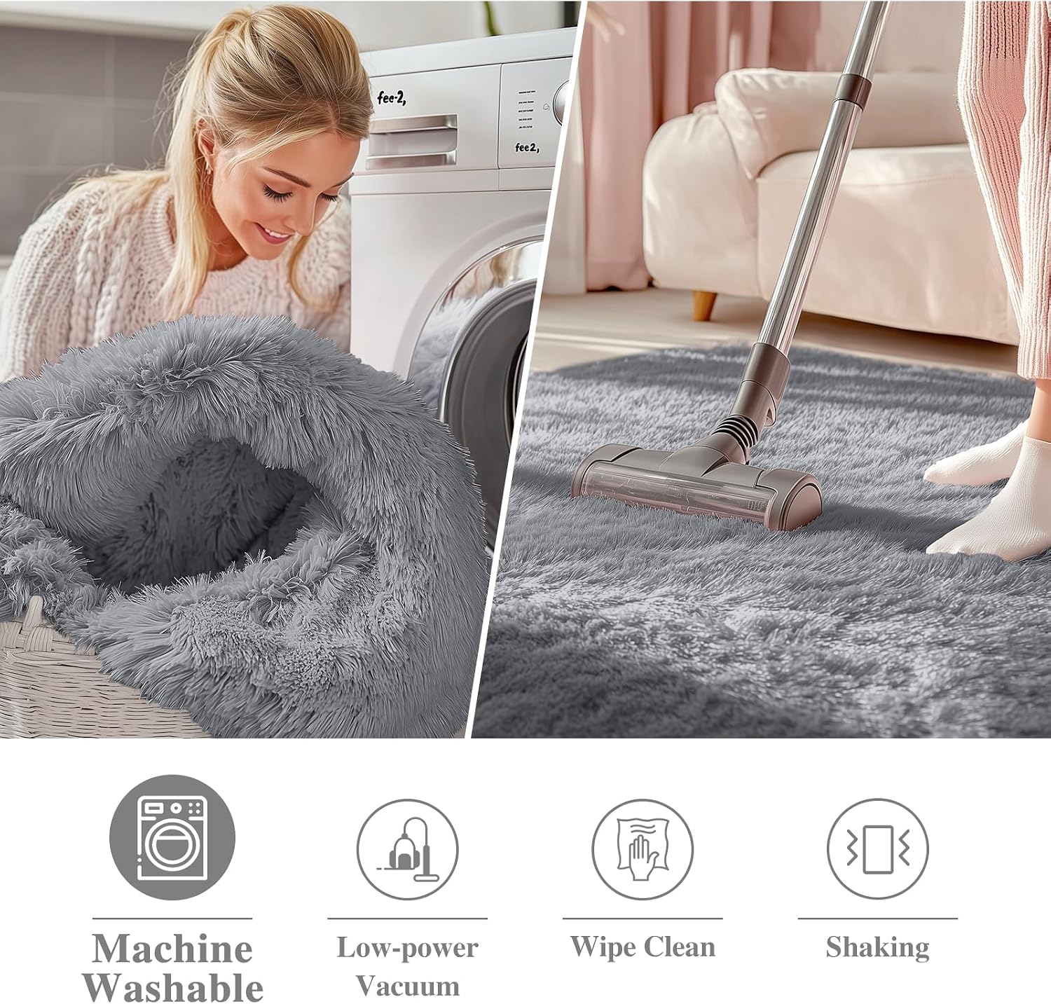 Detalle de OLANLY Round Area Rug, 5 ft