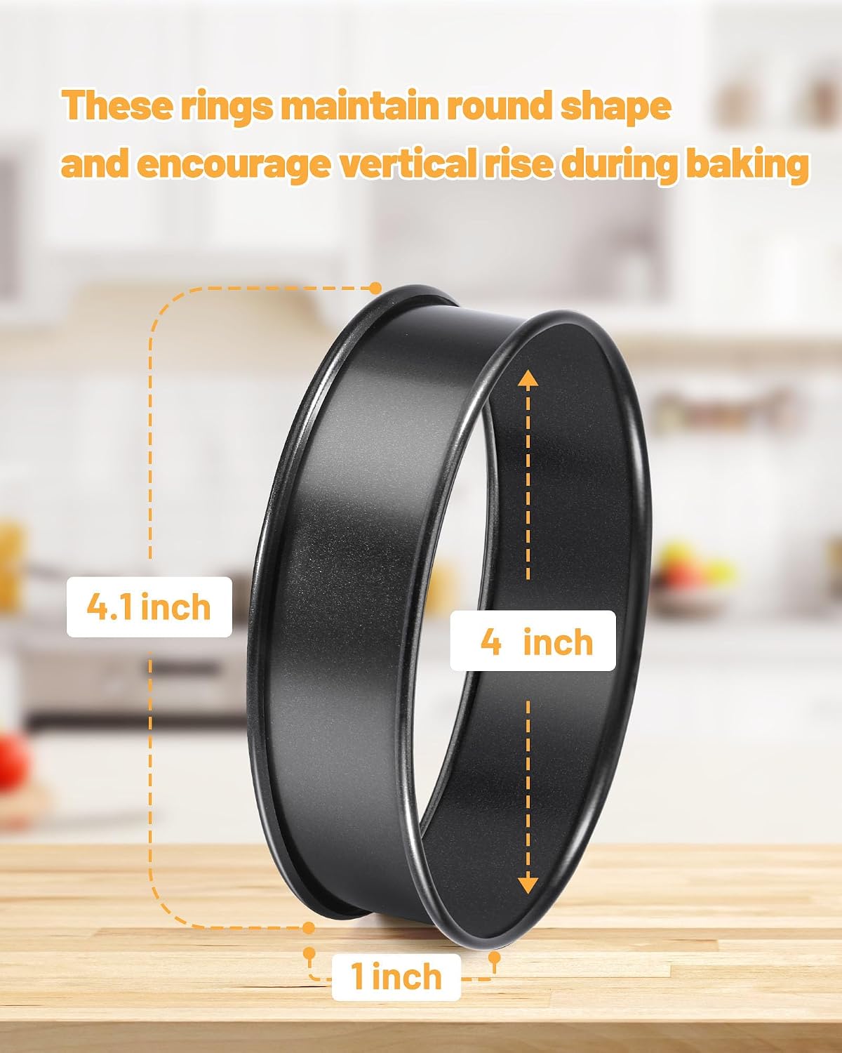 Detalle 2 de FANGSUN English Muffin Rings, 4-Inch