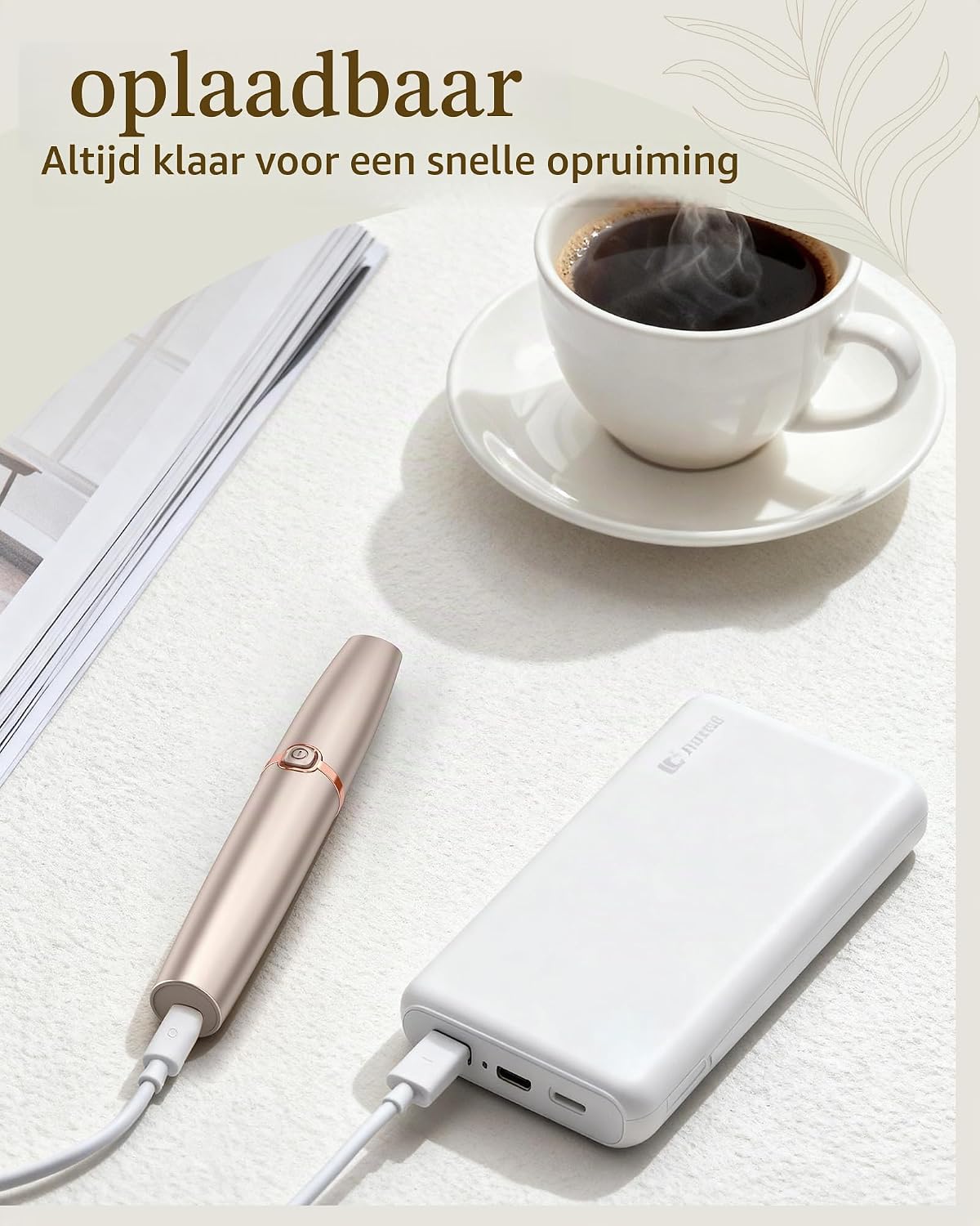 Detalle de TeethBliss IFAN303J elektrische wenkbrauwtrimmer met ledverlichting en vervangingskop