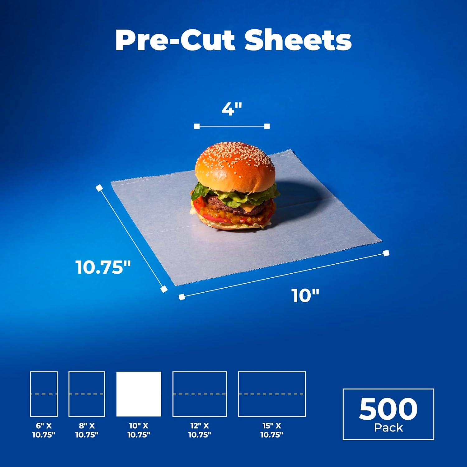 Detalle 2 de Fit Meal Prep 500-Pack Wax Paper Sheets, 10 x 10.75 in, Precut and Interfolded