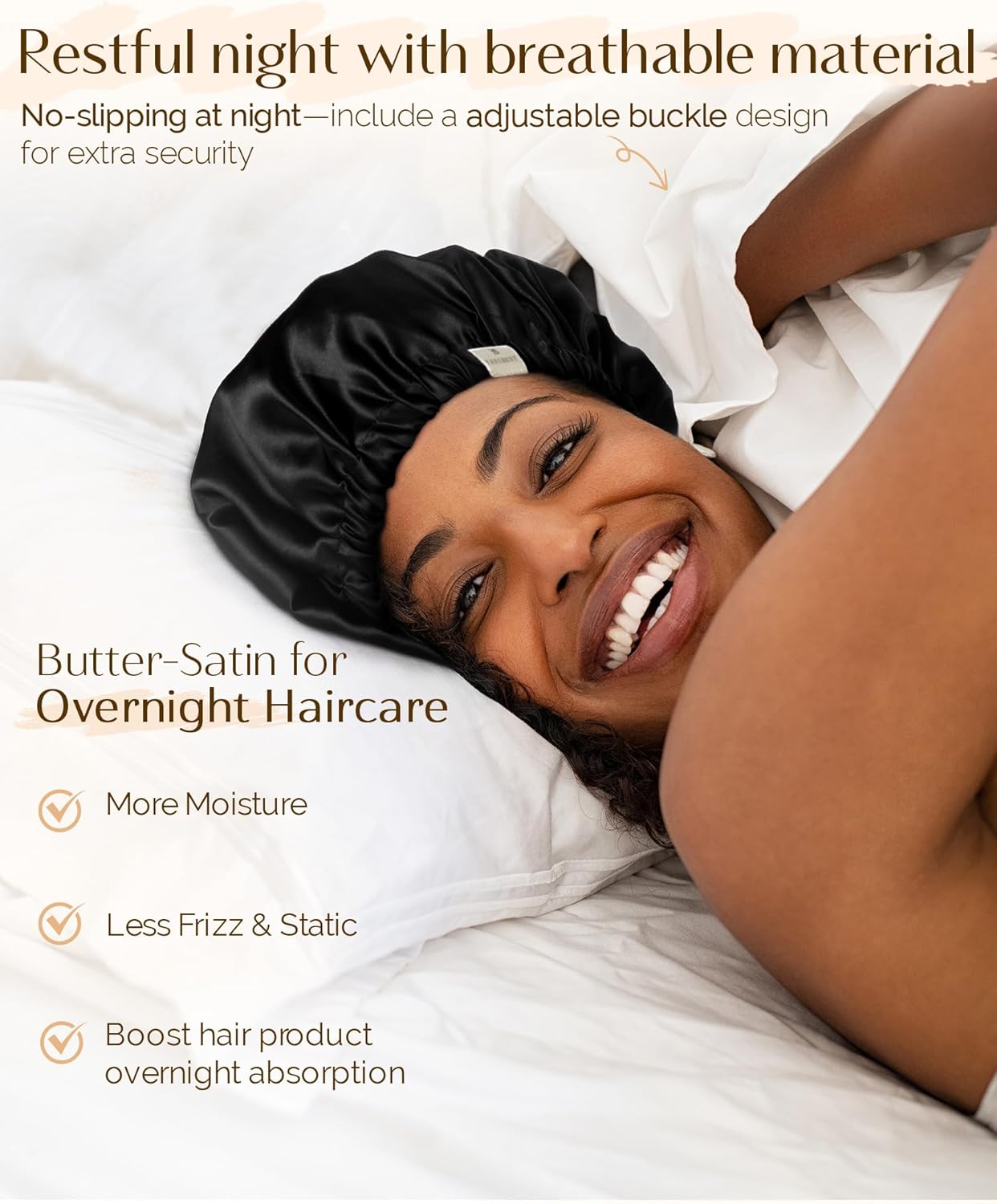 Detalle 2 de YANIBEST Silk Bonnet for Sleeping Women