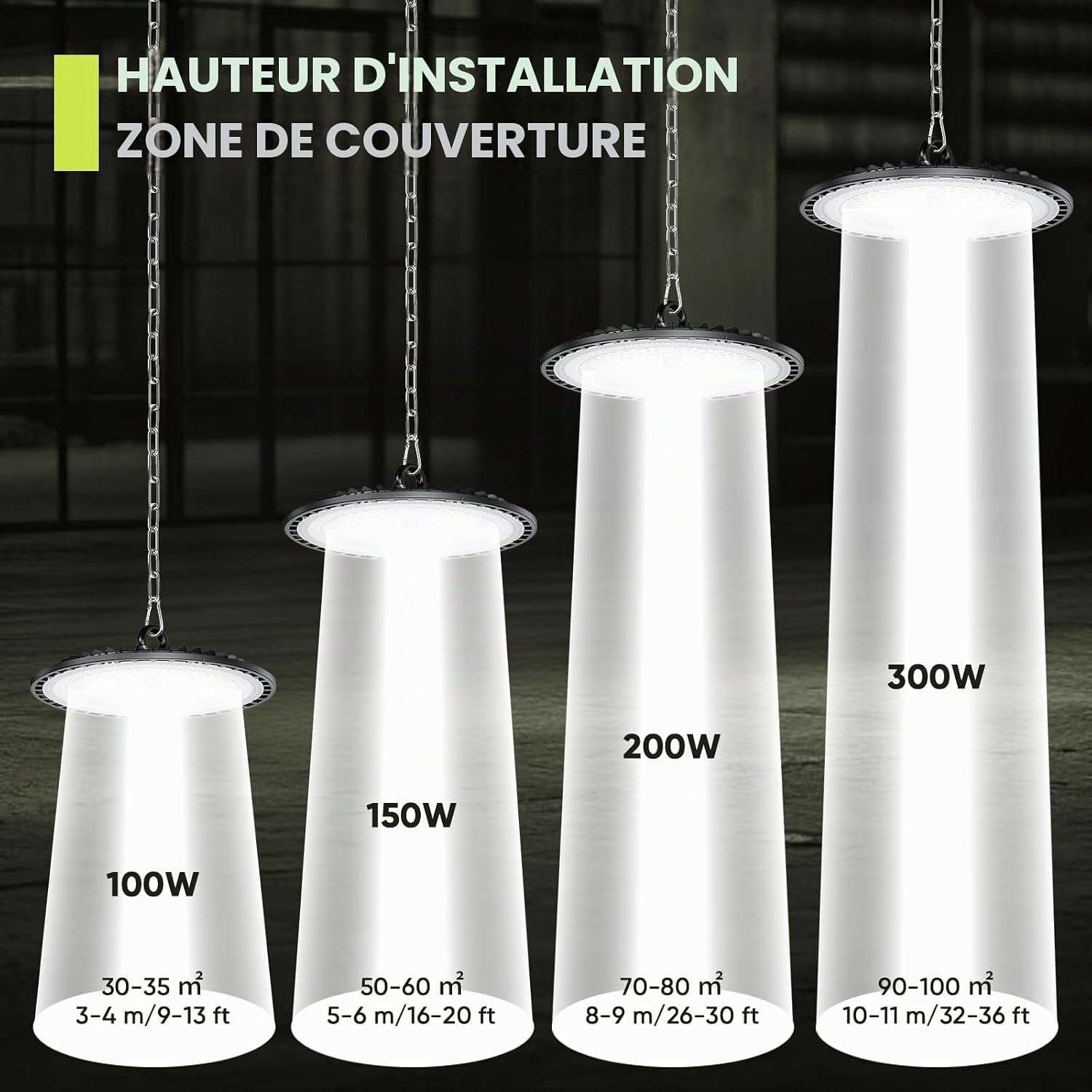 Detalle 1 de Tallflly SL-GK20097P UFO-ledlampenset, 10 stuks, 200 W, 30.000 lm, 6000 K