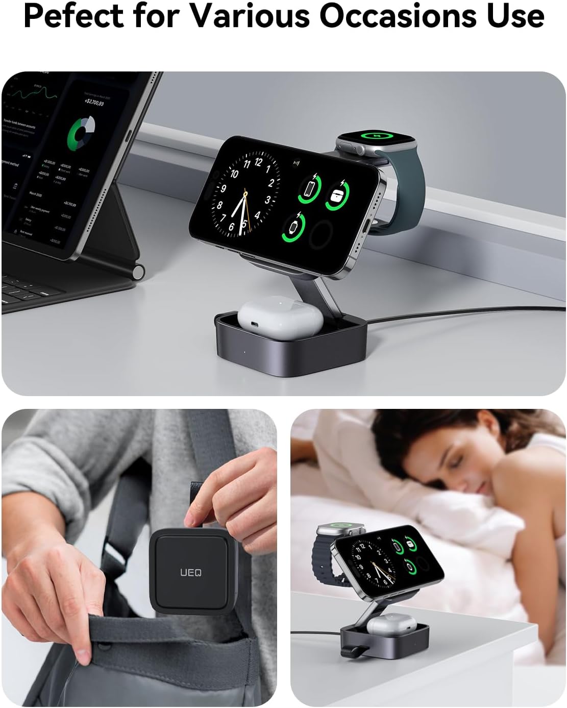 Thumbnail 3 de UEQ 3 in 1 Magnetic Wireless Charging Station for Apple Devices