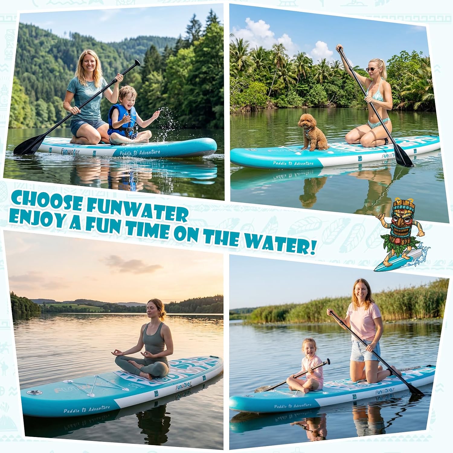Thumbnail 6 de FunWater TIKI Inflatable SUP: All-in-One Pack for Beginners to Pros
