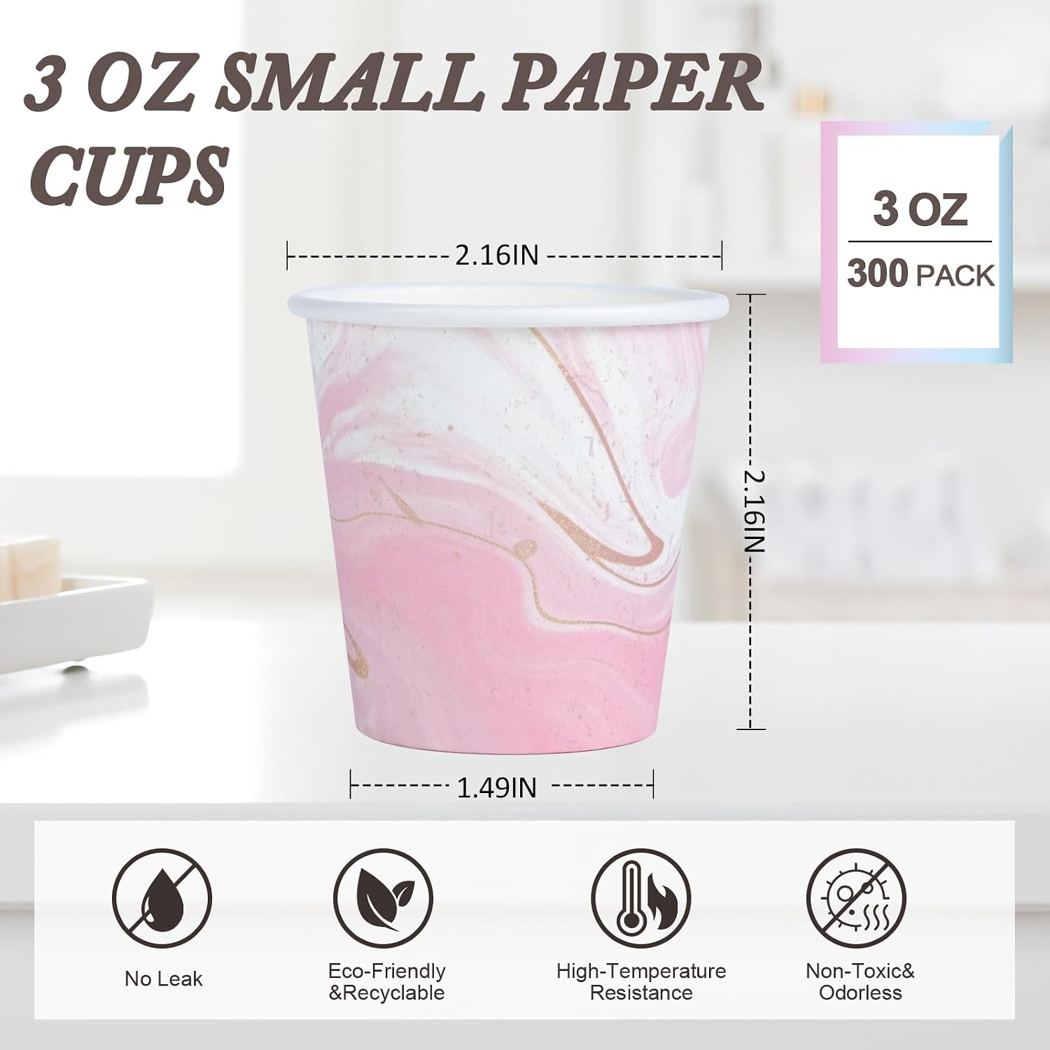 Thumbnail 1 de Huifany 3 oz Paper Cups — Multipurpose Disposable Cups for Bathroom, Travel, and Events