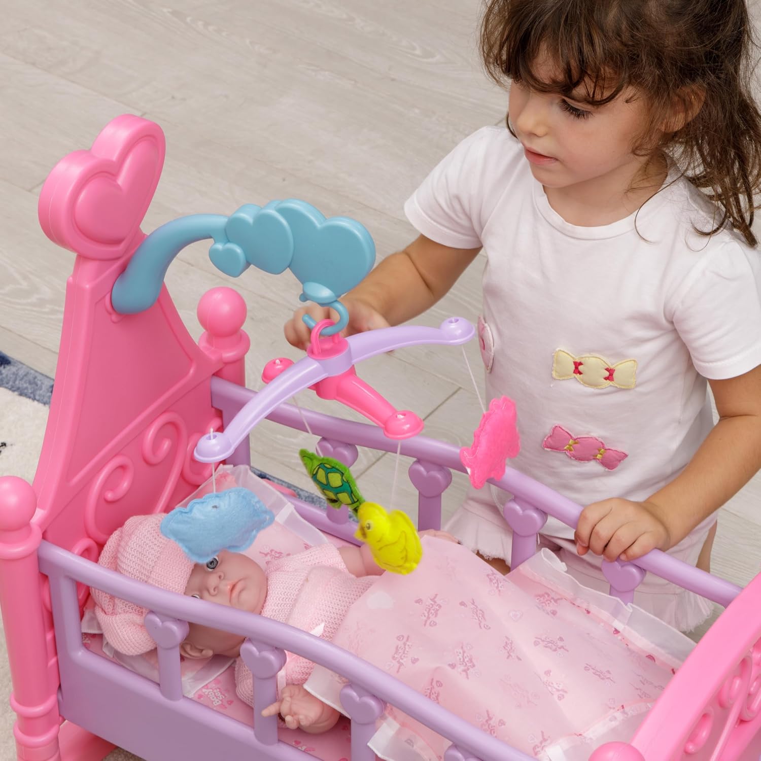 Detalle 2 de Baroni Toys Culla a Dondolo per Bambole 55 cm