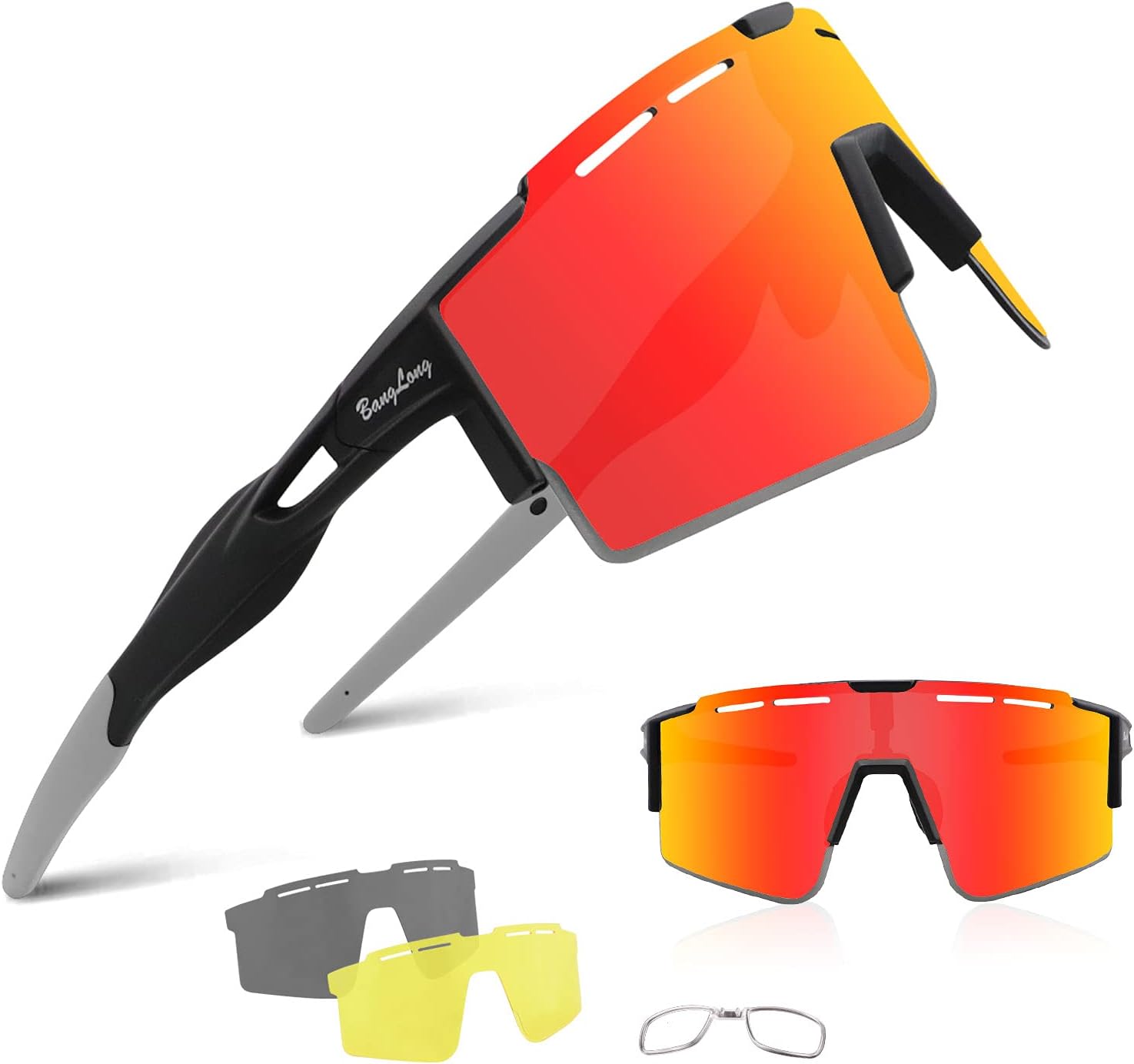 BangLong Polarisierte Sonnenbrille „Polarisierte Sonnenbrille“ mit 3 Wechselgläsern (UV400)