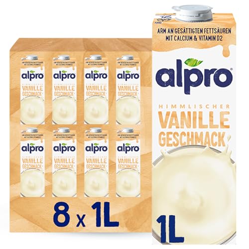 Alpro Sojadrink Vanille – veganer Vanille-Genuss in 8 x 1 L