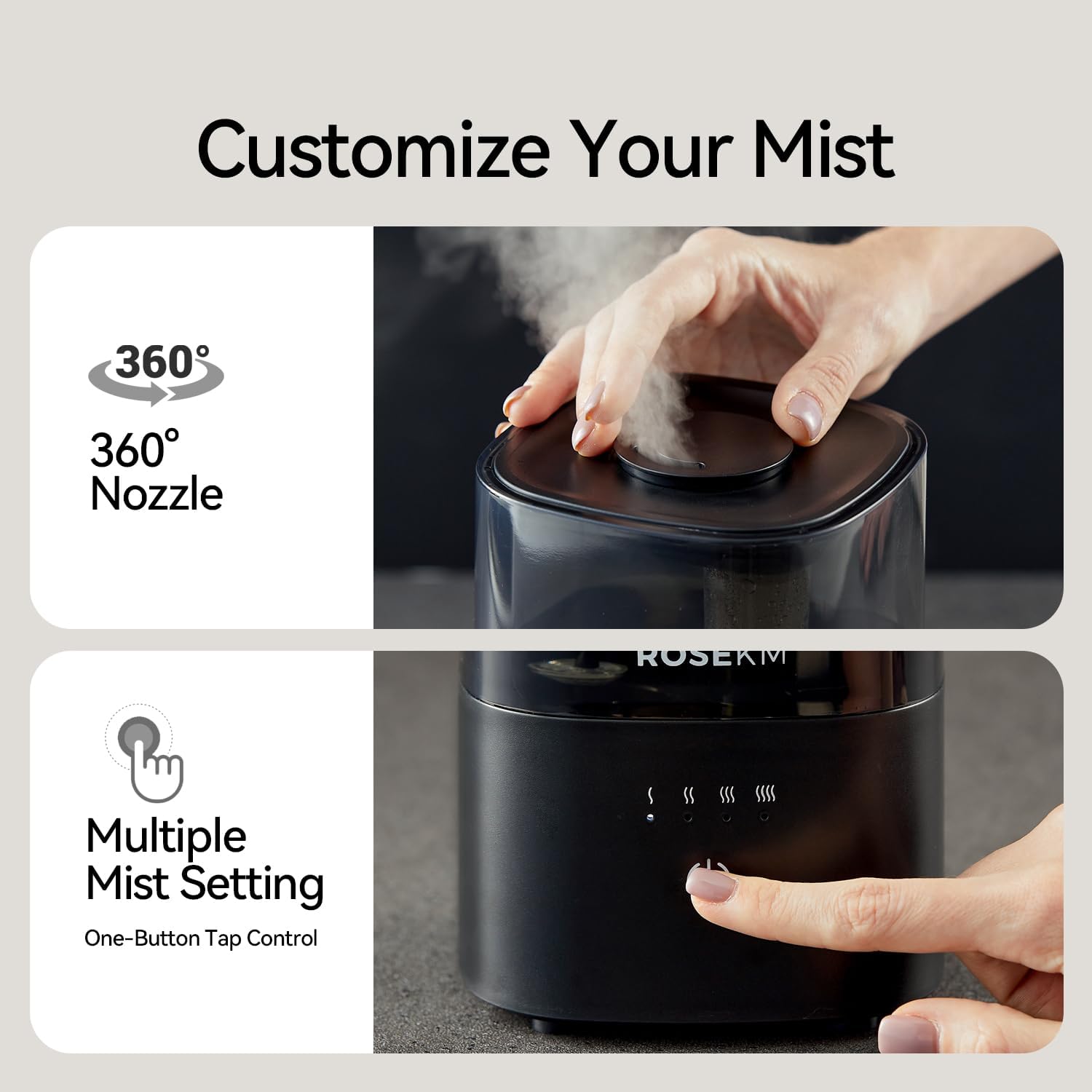 Thumbnail 5 de Rosekm Humidifiers for Bedroom Cool Mist 360° 💧