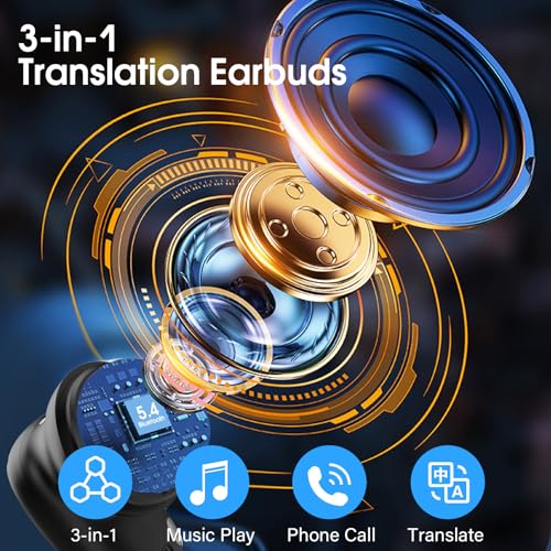 Detalle de Conyat 2026 Auriculares Traductores de Idiomas 3en1 AI: Traducción en Tiempo Real, 164 Idiomas