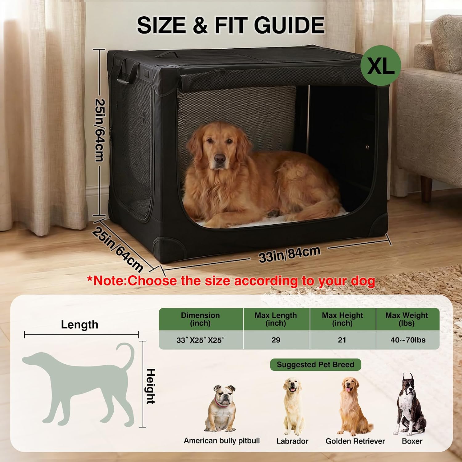 Detalle de derimkcoa travel dog crate 83 x 64 x 64cm