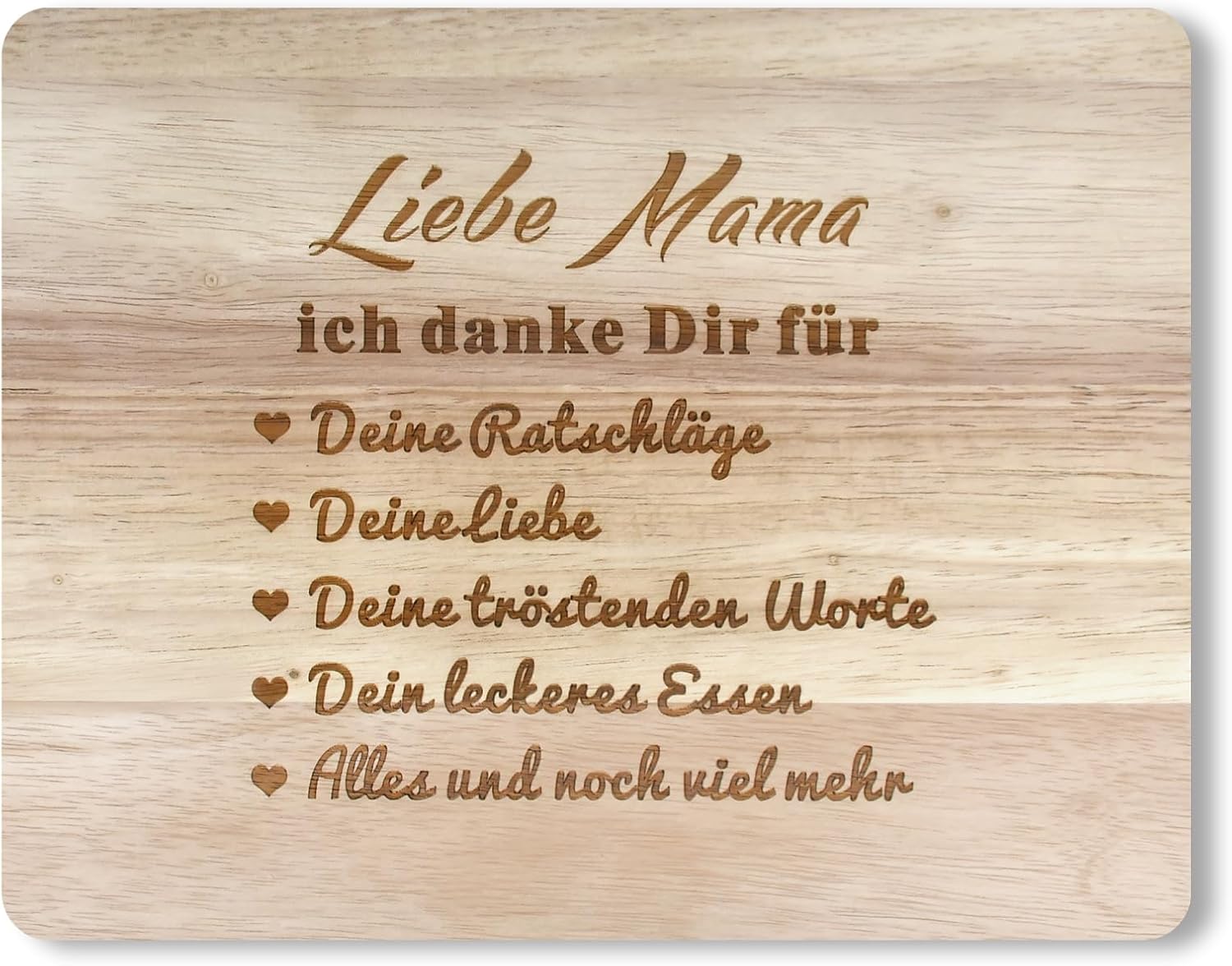 Schneidebrett aus Naturholz – Geschenkidee für Mama (Muttertag, Geburtstag, Weihnachten)