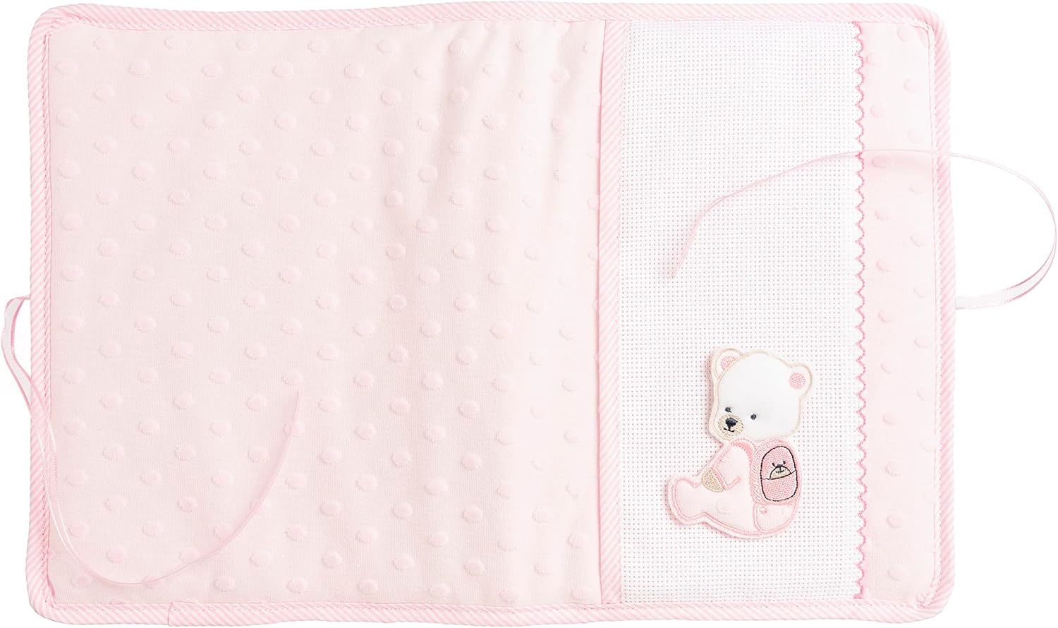 Thumbnail 1 de Filet - Borsa per Pannolini e Salviette da Ricamare in Morbido Tessuto, Rosa, con Apertura a Libretto