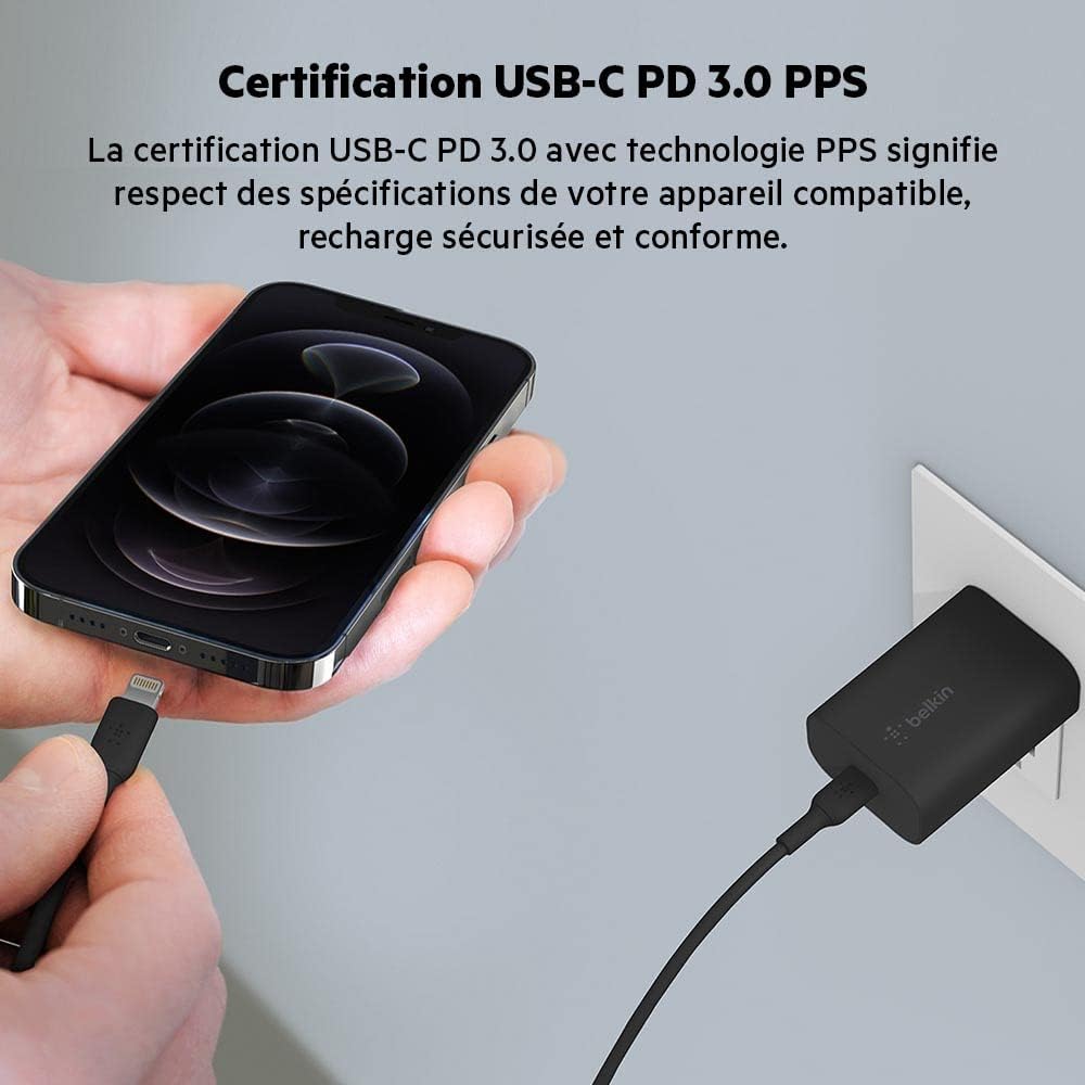 Thumbnail 2 de Belkin BoostCharge 25 W USB-C PD PPS — Charge rapide et sûre pour iPhone et Galaxy