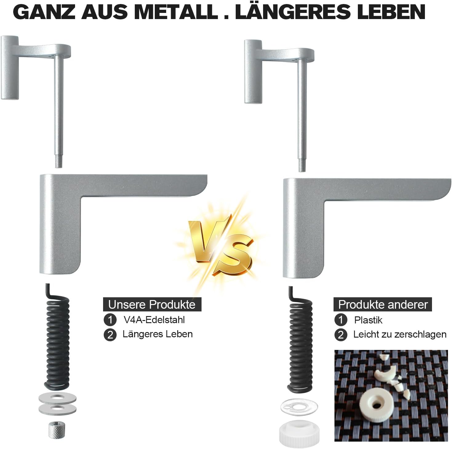 Detalle 2 de MARIE Türschließer ohne Bohren „MARIE“ – automatischer Ganzmetall-Minitürschließer für leichte Innentüren (silber)