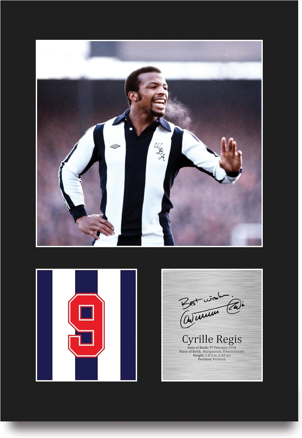 Thumbnail 5 de HWC Trading Cyrille Regis West Brom framed signed autograph A4 portrait picture (gift for football fans)
