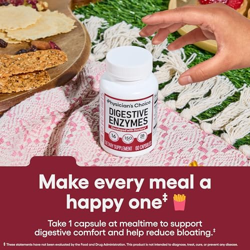 Detalle de Physician's CHOICE Digestive Enzymes for Bloating & Digestion — 16 Enzymes, SBO Probiotics & Organic Prebiotics, 60 Count