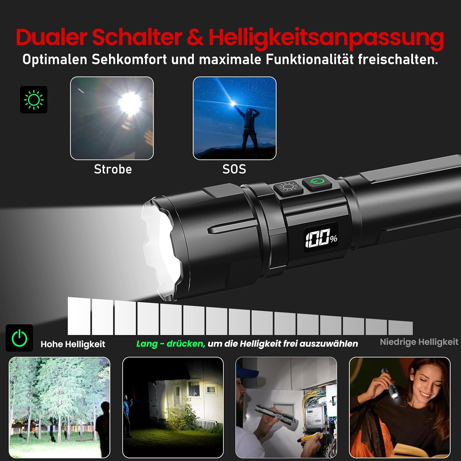 Detalle 2 de Shadowhawk S1969 Taschenlampe 500000 Lumen