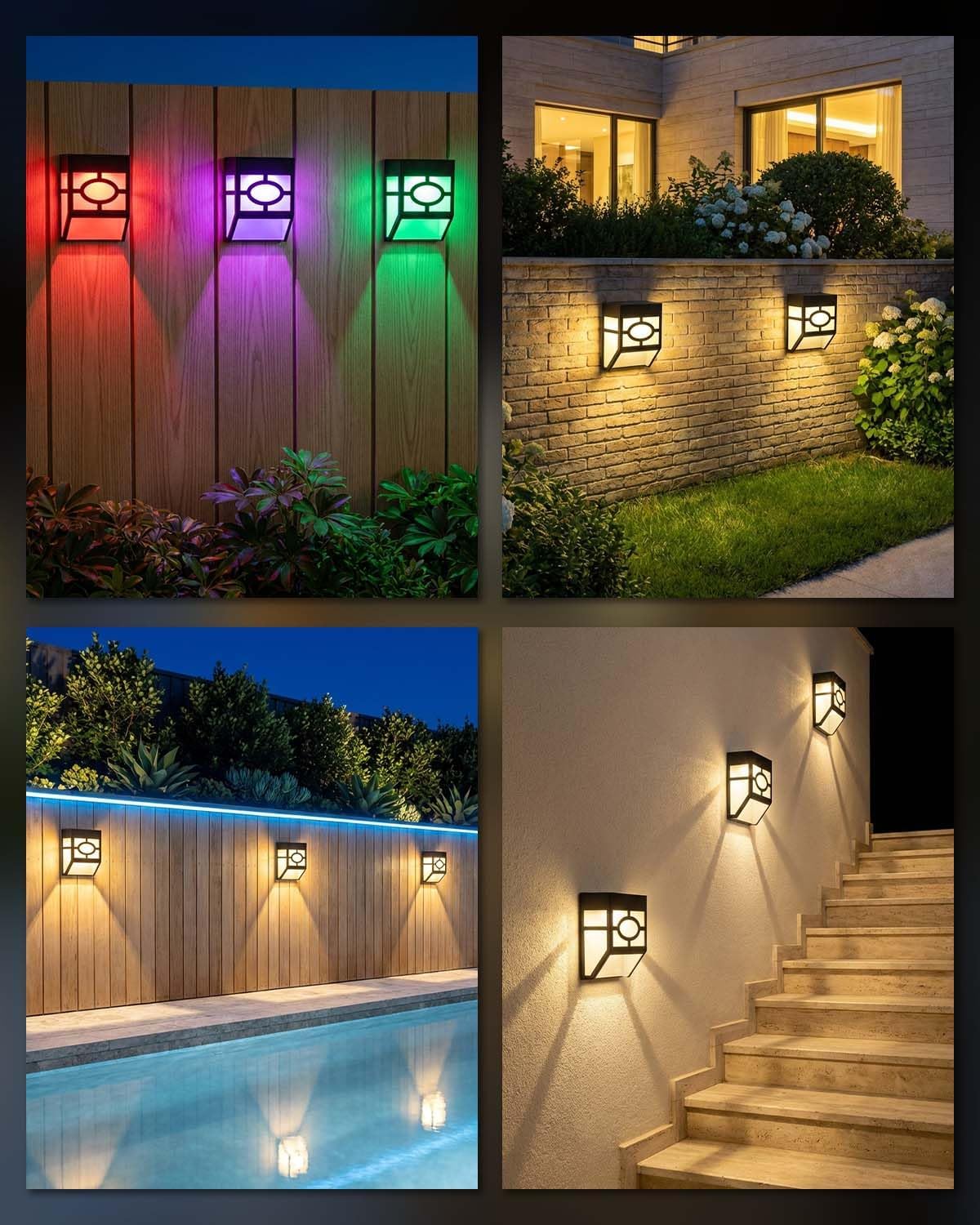 Thumbnail 4 de Lulizar Solar Lights Outdoor Garden, 4-Pack – IP65 Waterproof, Warm White / Multi-Colour Changing LEDs
