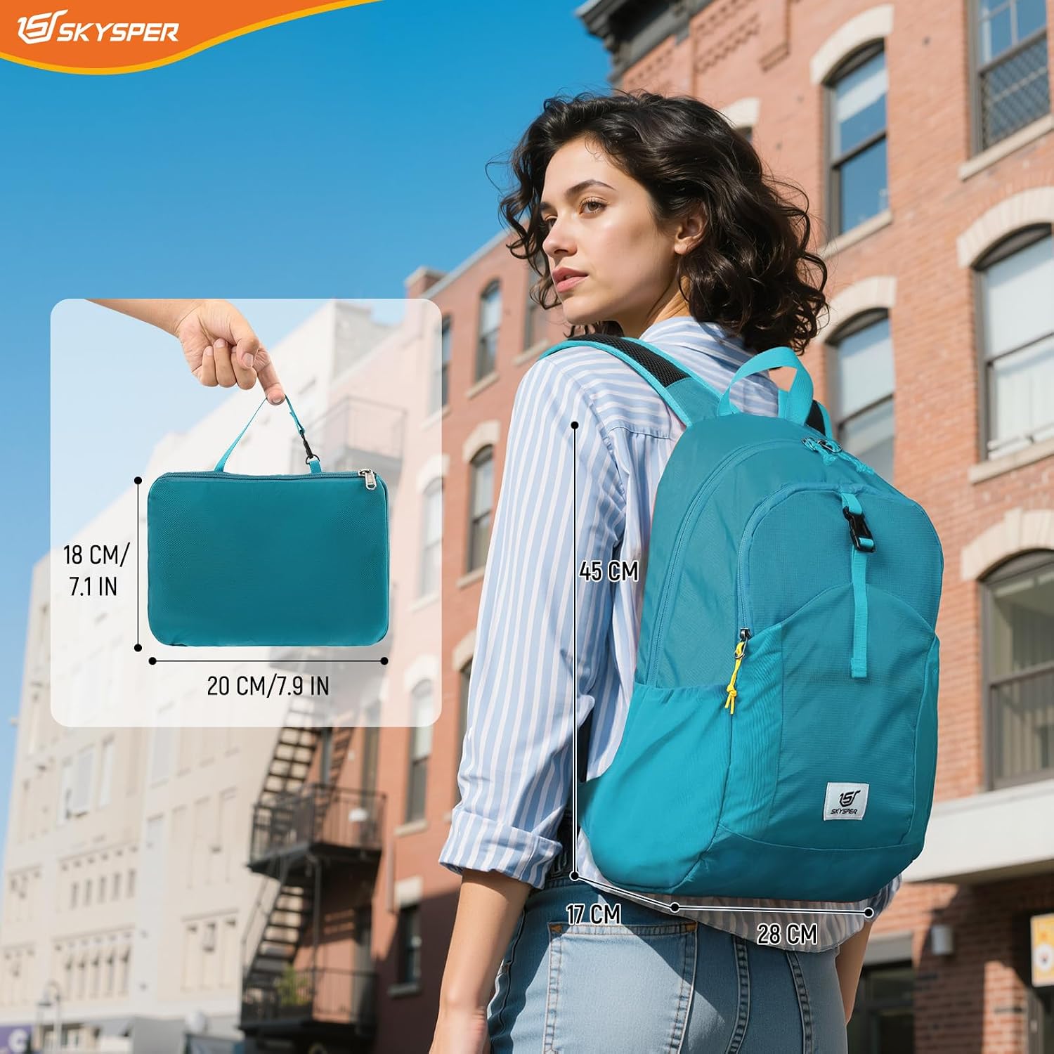 Thumbnail 6 de SKYSPER 20L lightweight anti-theft RFID foldable travel backpack (packable daypack)