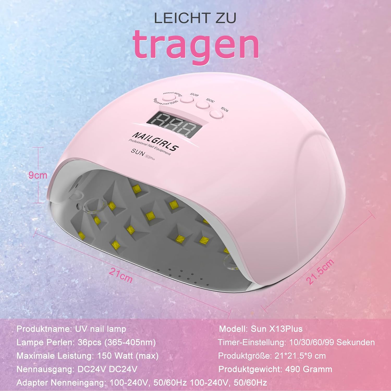 Detalle 2 de NAILGIRLS LED UV Lamp Nägel 150W