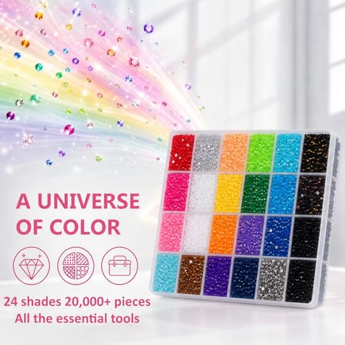 Thumbnail 2 de ZOVRIXIA 24 Colours Nail Rhinestones Kit – Bedazzle Kit with Glue, Pen, Tweezers and Tools