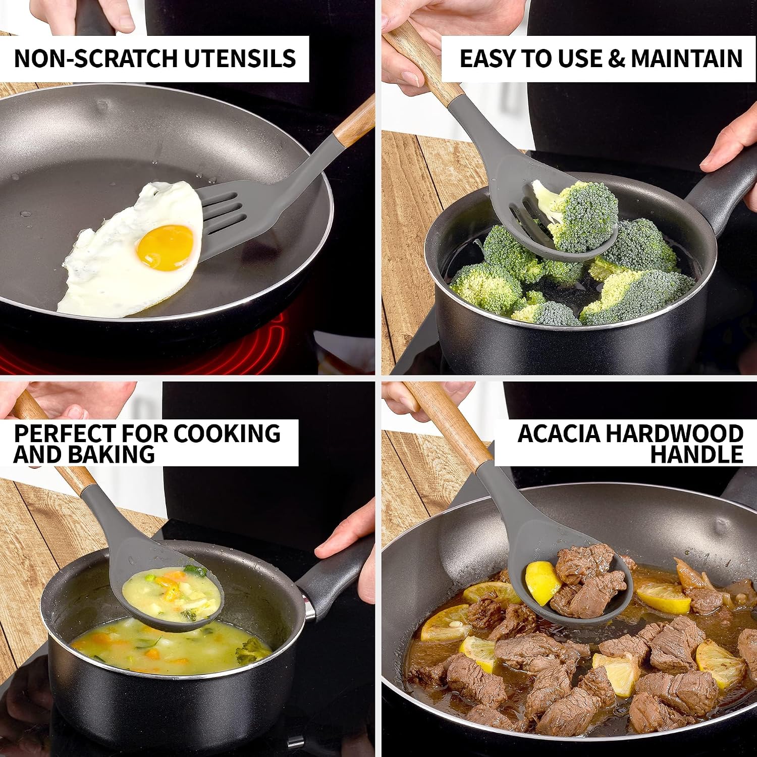 Detalle de Zulay Kitchen Silicone Utensil Set 5-Piece