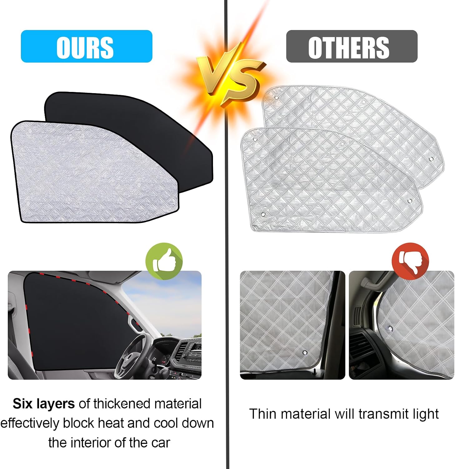 Thumbnail 2 de ZATOOTO Sun Protection Car Side Window for VW T5/T6 — Magnetic, Reflective UV Shield
