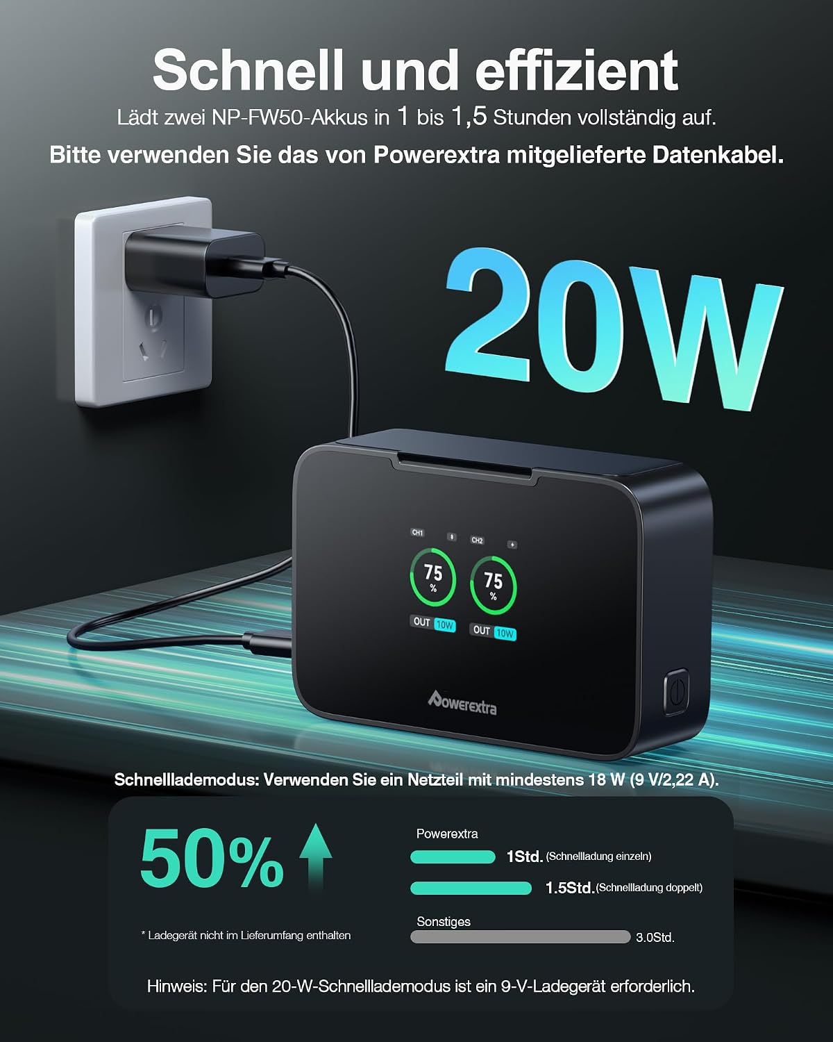 Thumbnail 1 de Powerextra NP-FW50 Ersatzakku 1500mAh